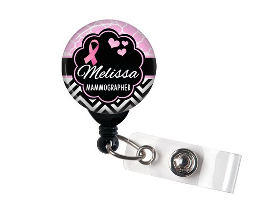  Custom Badge Reel, Floral Retractable ID Badge Pull