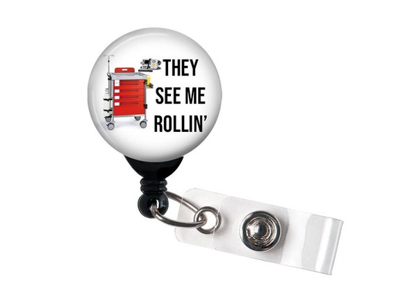 Funny Badge Reel They See Me Rollin Badge Holder With Alligator