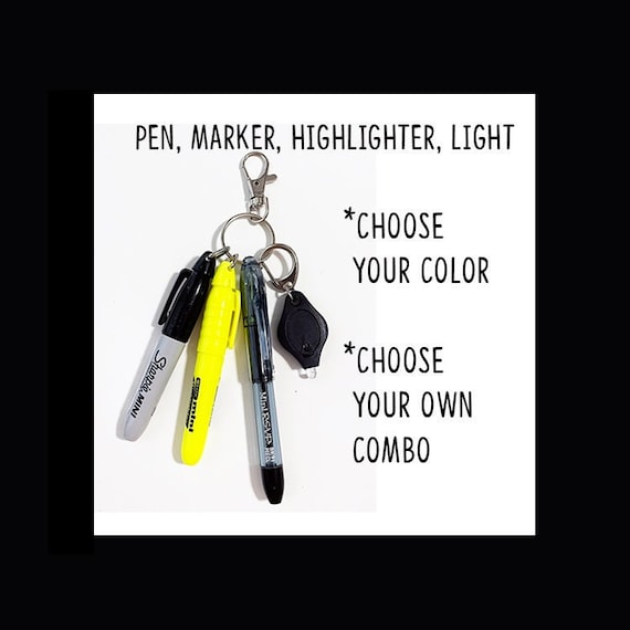 Badge Reel Accessory / Mini Pen, Permanent Marker, Highlighter, LED Light  Your Choice Attach to Your Badge Holder, Belt Loop, Etc -  Canada