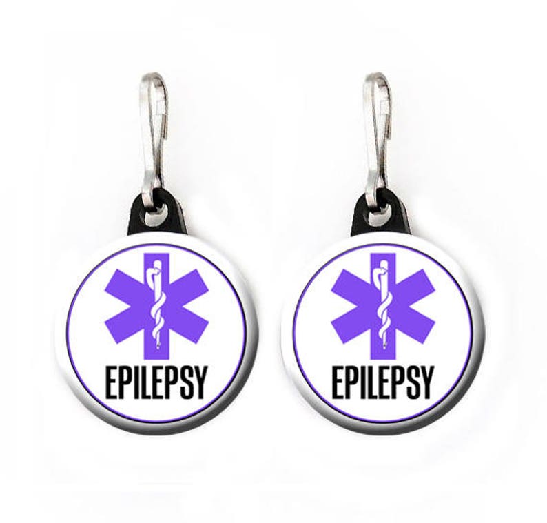 Medical Alert Tag Epilepsy Medical Alert 2Pack Zipper Etsy