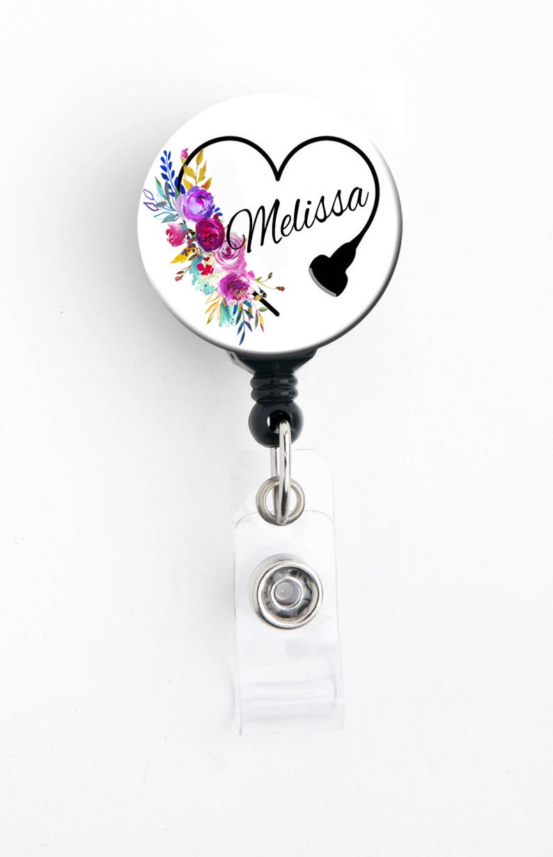 Retractable ID Badge Holder Personalized Name Ultrasound / Etsy