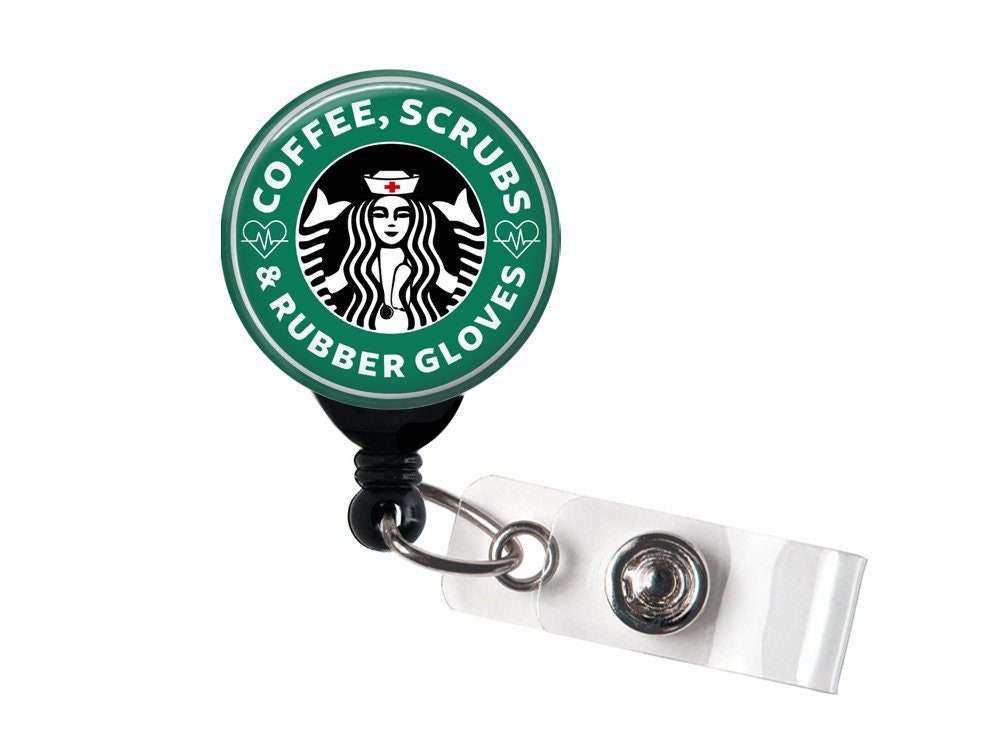 Coffee Scrubs and Rubber Gloves Badge Reel, Badge Holder With Swivel, Belt,  Magnetic, Carabiner, Swappable Topper, Nurse Badge, 1.5 BUTTON -  Canada