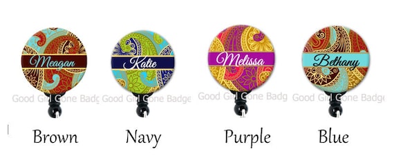Stethoscope ID Tag Personalized Name Gorgeous Paisley Choice of