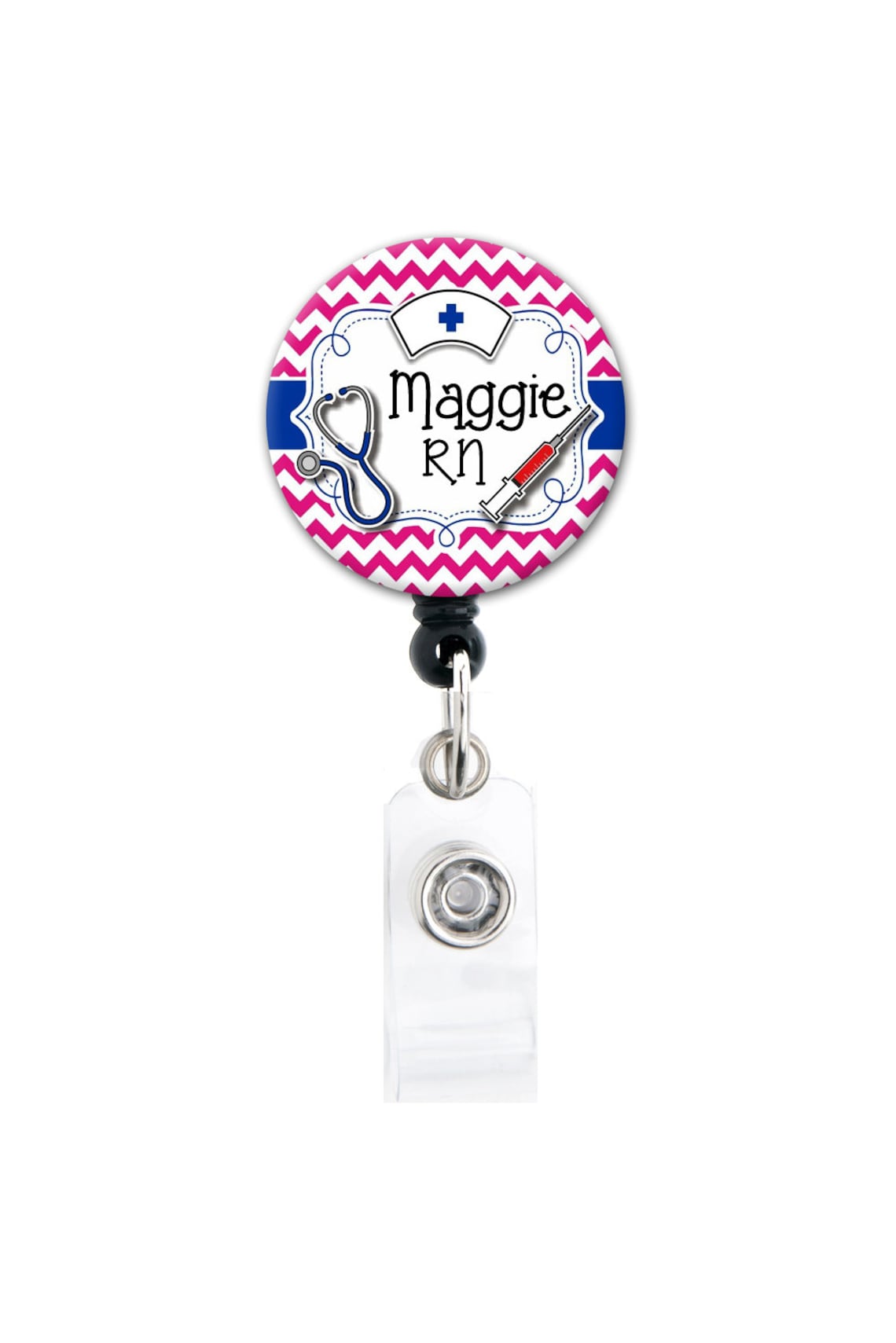 Retractable ID Badge Holder Nurse Tools Chevron Color Etsy