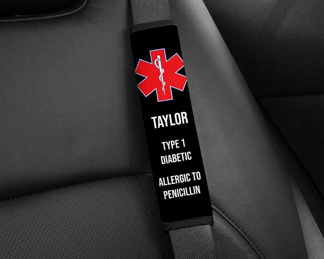 Medical Alert Seatbelt Cover PERSONALIZED to Meet Your Needs / Seat Belt Cover / Special Needs