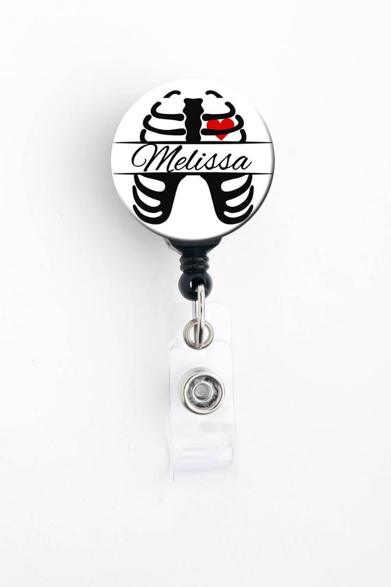 Radiology Badge Reel Personalized X-ray Tech Badge Reel, Radiologist Badge  Holder, Rib Cage Badge Reel 
