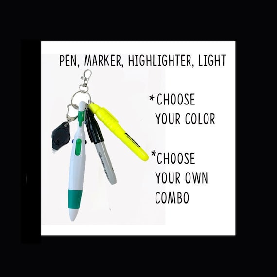 Badge Reel Accessory / 4 Color Mini Pen, Permanent Marker