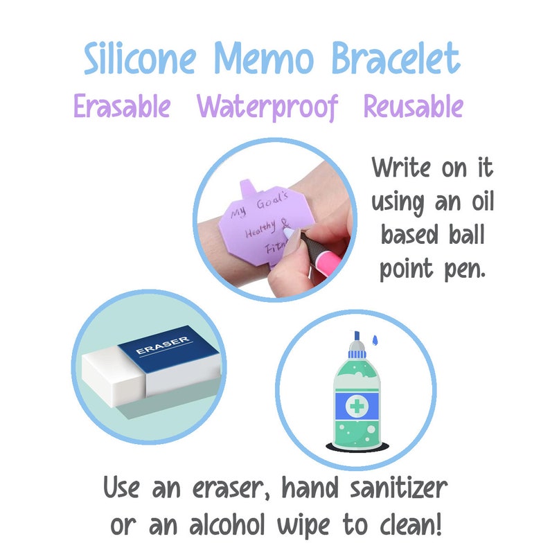 Silicone Memo Bracelet, CHOICE OF COLORS Nurse Accessory, Gift For Nurse , Vital Signs Tracker, Silicone Wrist Band, Reusable, Waterproof image 3