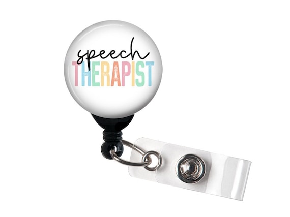 Retractable Badge Reel Speech Therapist Pastel Badge Holder With