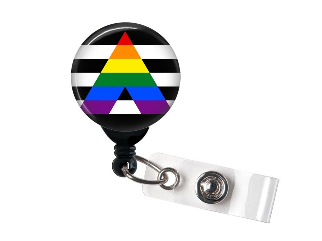 Retractable Badge Holder Straight Ally LGBT / LGBTQ / Pride