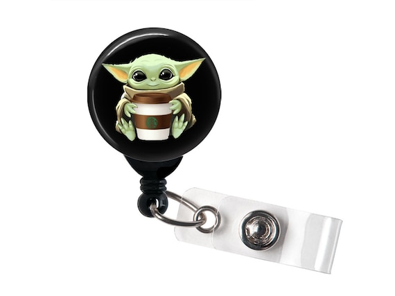 Retractable Badge Reel the Child With Coffee Badge Holder With