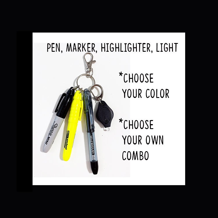  Badge Reel Accessory Mini Sharpie, LED Light and 4.5  Trauma/EMT Shears - Attach to Your Badge Holder, Backpack, etc : Handmade  Products