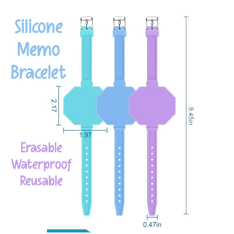 Silicone Memo Bracelet, CHOICE OF COLORS Nurse Accessory, Gift For Nurse , Vital Signs Tracker, Silicone Wrist Band, Reusable, Waterproof image 2