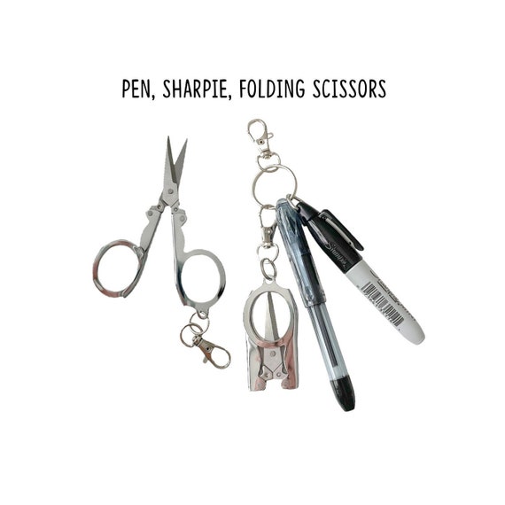 Badge Reel Accessory / Mini Pen, Permanent Marker, Folding