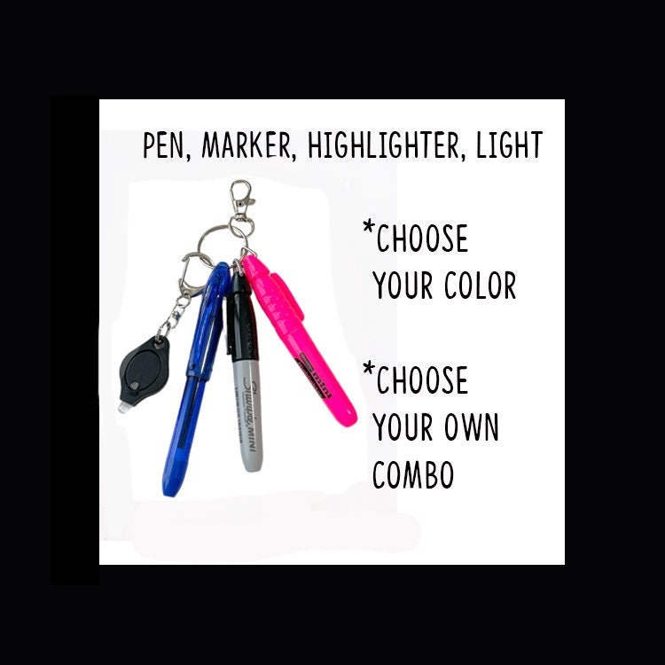Badge Reel Accessory PEN and SHARPIE, Mini Pen, Mini Sharpie - Attach to  Your Badge Holder, Backpack, Choice of Pen Color, Nurse Gift, Badge Reel