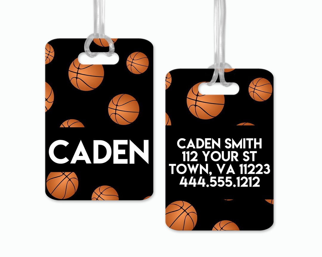 Basketball Bag Tag, Custom Luggage Tag, Travel Gift, Custom Address Tag