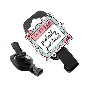 MRI Safe Badge Holder, Hello I&#39;m Probably Just Tired Acrylic, Retractable Badge, Non Ferrous Badge,  MRI Safe Badge Reel