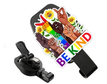 MRI Safe Badge Holder, Be Kind Acrylic Rainbow Inclusive Sign Language, Retractable Badge, Non Ferrous Badge,  MRI Safe Badge Reel