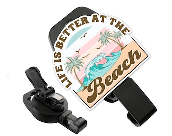 MRI Safe Badge Holder, Life is Better at the Beach Acrylic, Retractable Badge, Non Ferrous Badge,  MRI Safe Badge Reel, Radiology Badge