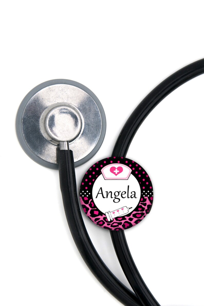Stethoscope ID Tag Leopard Nurse Personalized Etsy