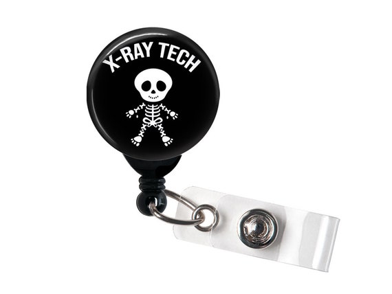 Retractable Badge Reel X-ray Tech Skeleton Badge Holder With