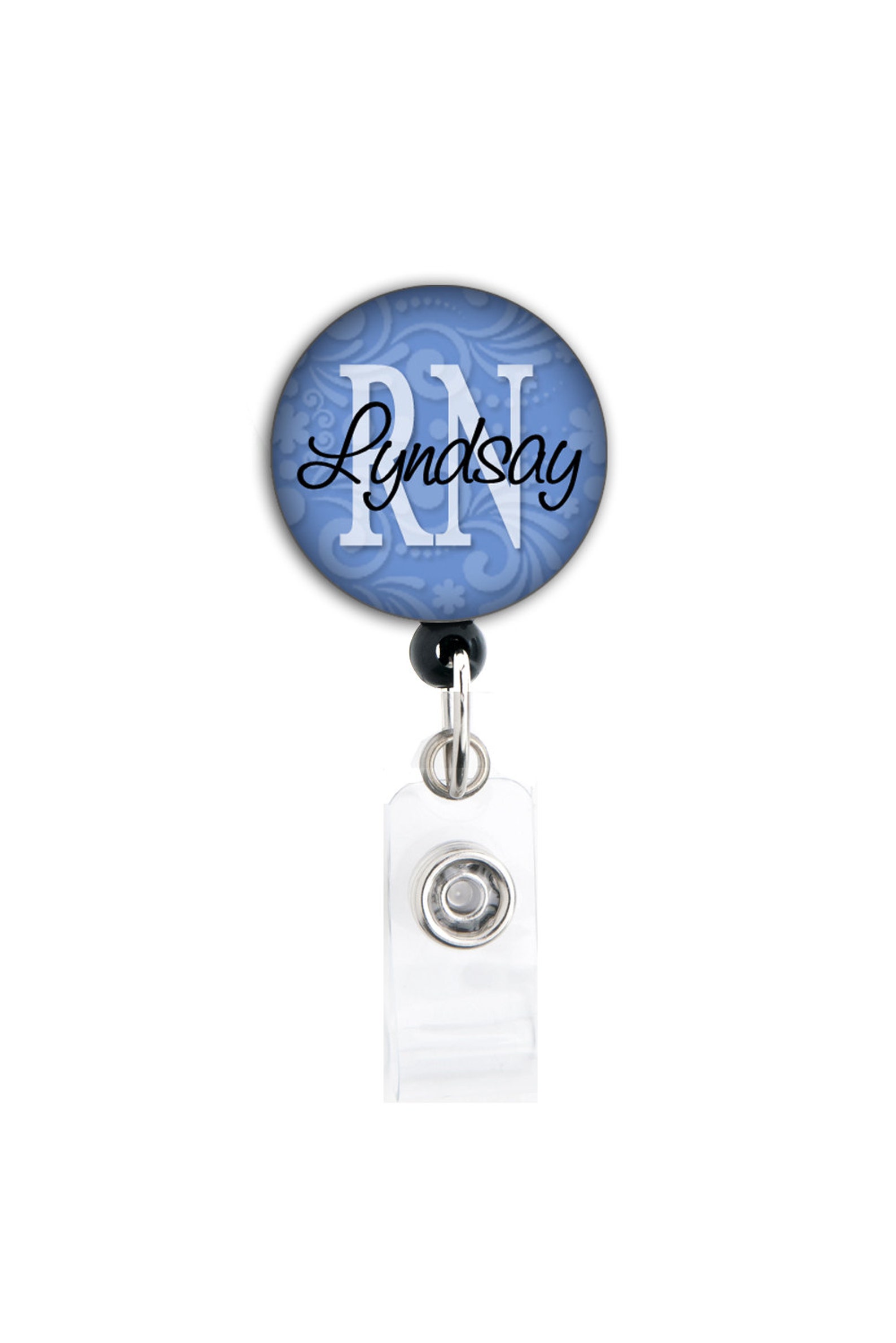 Retractable ID Badge Holder Personalized Name and Title - Etsy