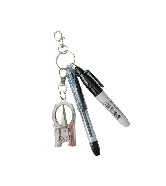 Badge Reel Accessory / Mini Pen, Permanent Marker, Folding Scissors - Your Choice - Attach to Your Badge Holder, Belt Loop, Nurse Gift