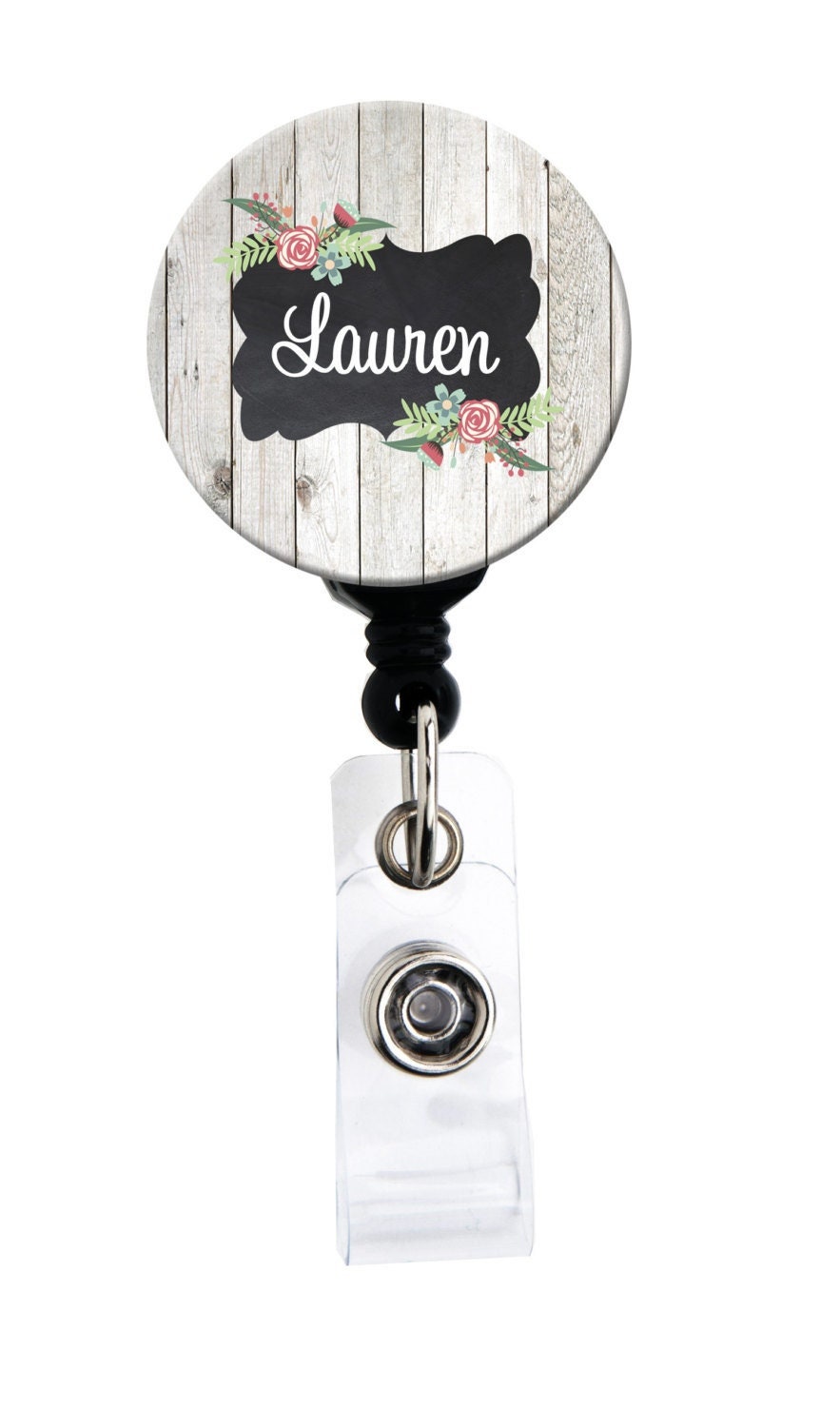 Retractable Badge Reel Picket Fence Chalkboard Personalized Name Badge  Holder, Carabiner, Lanyard or Steth Tag -  Canada