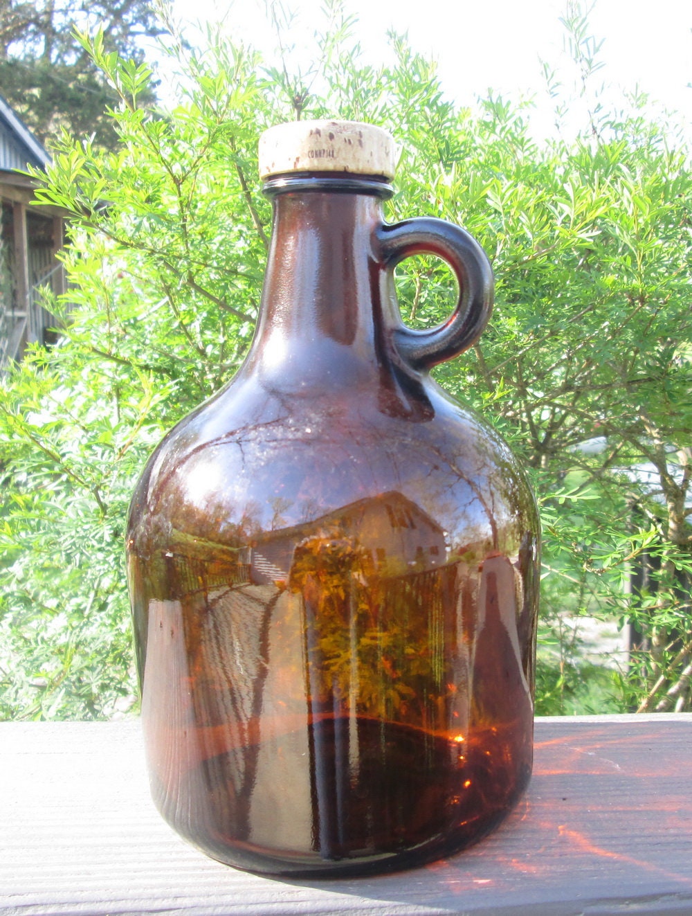Little Brown Jug Vintage Brown Glass Jug Glass Container Etsy