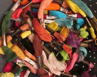 Embroidery Floss - Assorted Colors/ Assorted Brands - Random Assortments 36/72 - New Old Stock