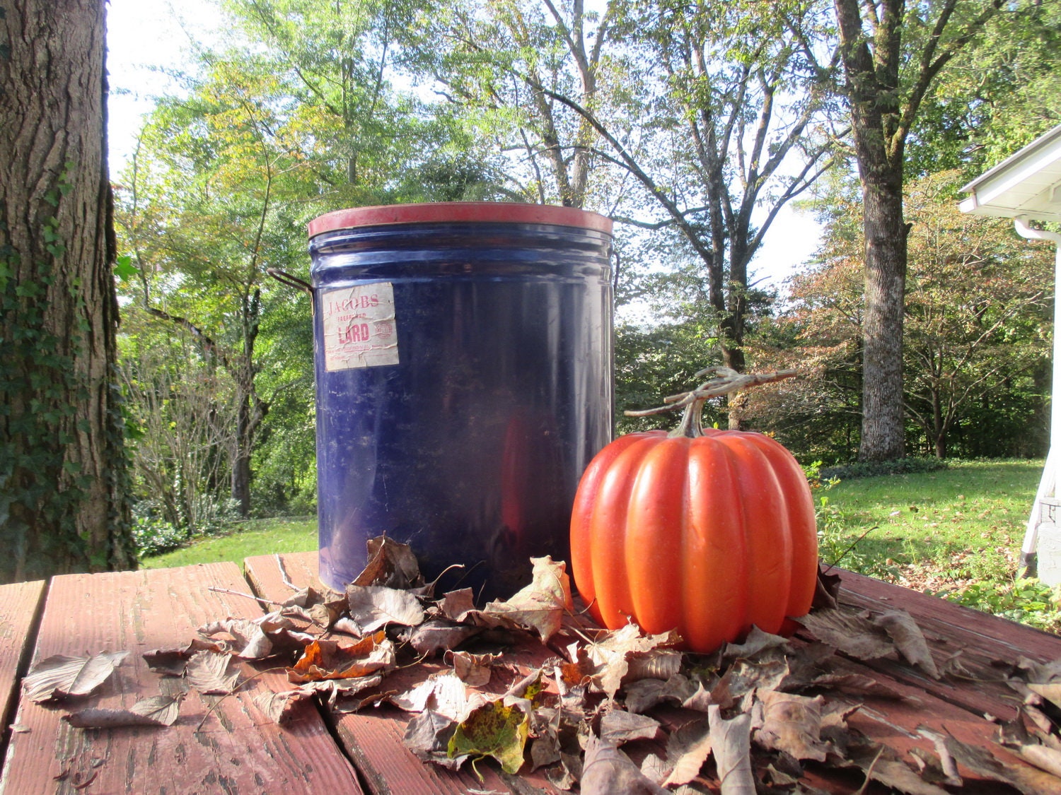 Vintage Five Gallon Tin Lard Bucket Large Vintage Tin Etsy