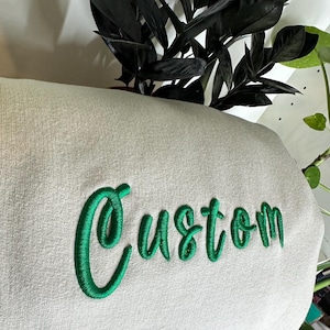 Custom Puff Embroidered Sweatshirts • Puff Embroidered Comfort Colors TShirt • Custom Embroidered School Spirit Wear • 3D Embroidery Shirts