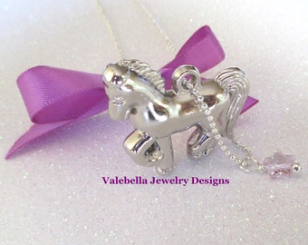 Star Stallion Necklace, 3D, horse necklace, pony necklace, girls horse necklace, horse charm necklace, girls jewelry, horseback riding gift