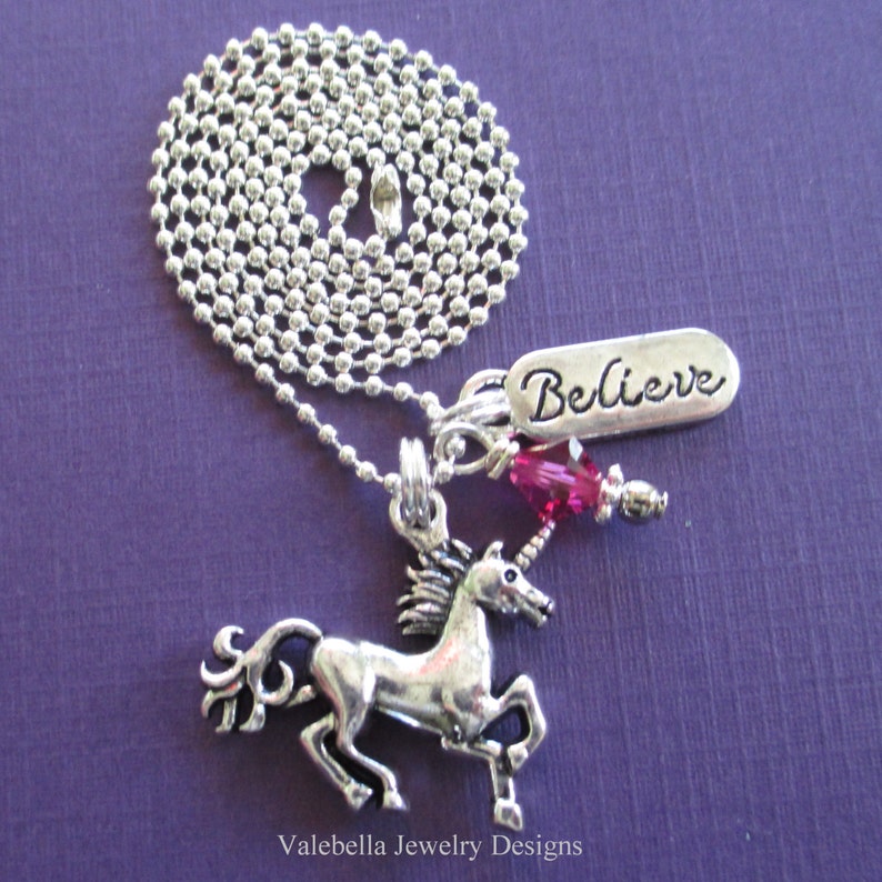 Necklace, 3D, Magical, Unicorn necklace, believe necklace, mythical creature, charm necklace, girls jewelry, unicorn jewelry, unicorn gift image 3