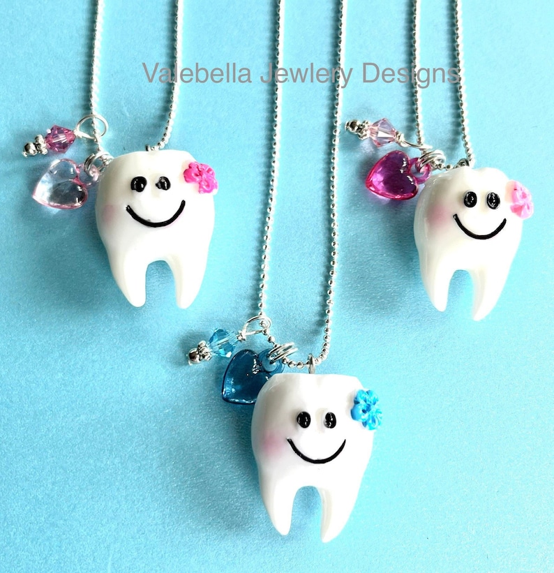 Tooth Fairy Necklace, tooth fairy gift, tooth fairy, dentist necklace, girls necklace, girls jewelry, keepsake necklace, tooth necklace image 1