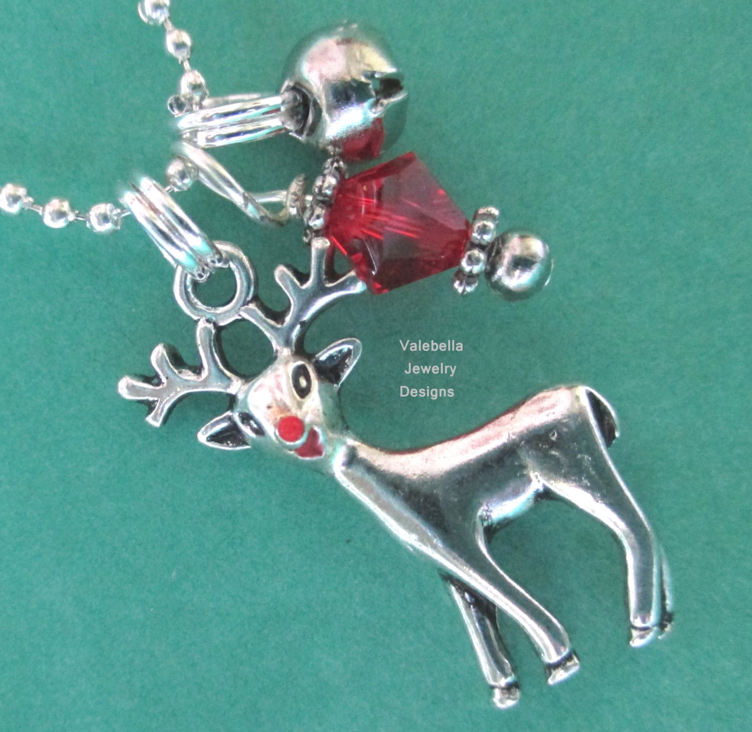 Necklace Rudolph the Red Nosed Reindeer Necklace Christmas Etsy