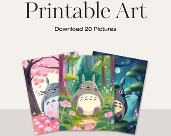 Whimsical Forest-Inspired Art Prints Set – Digital Download Magical Illustrations – Perfect for Nature & Animation Lovers