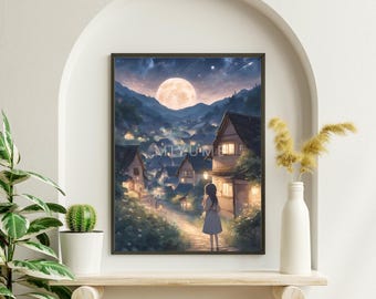 Anime Digital Art Print - Instant Download PDF - Japanese Anime Wall Art - Aesthetic Anime Poster - Otaku Room Decor