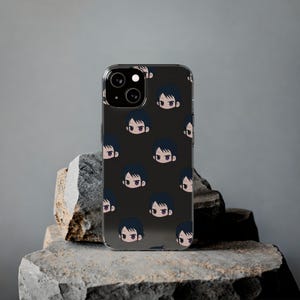 Anime lindo iPhone caso - Kawaii personaje de dibujos animados cubierta de teléfono de silicona transparente, protector de teléfono celular de estilo japonés, regalo Otaku, amante del manga