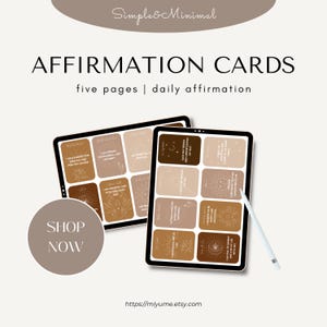 Printable Affirmation Cards Set | 40 Positive Mindset Cards | Self-Care Motivation | Aesthetic Digital Download |Gratitude Manifestation