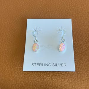 Handmade Vintage Zuni Opal Sterling Silver Earrings