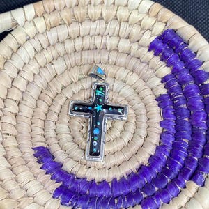 Handmade Beautiful Cross Zuni Sterling Silver Pendant