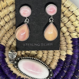 Combo Pendant and Earrings -  Pink Conch Shell Collection