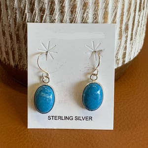 Handmade Turquoise Drop Sterling Silver Earrings