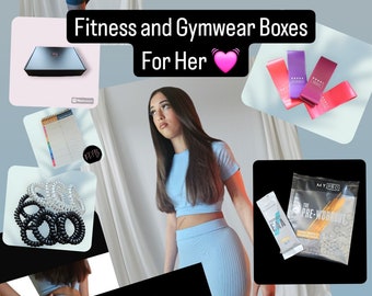 Womens Girls Fitness Gym Box, Monthly Subscription Box Available, Gym Box For Her, Gym Clothing, Supplies, Samples, Items, Surprise Box