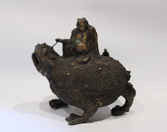 Antique Three Legged Frog Censer