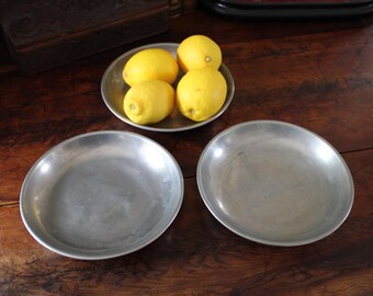 Antique German Pewter Plates set of 3