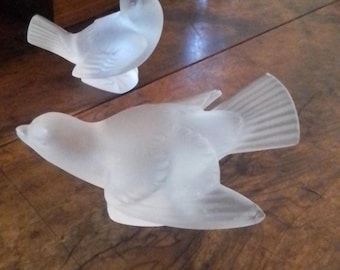 Vintage Lalique France Sparrows