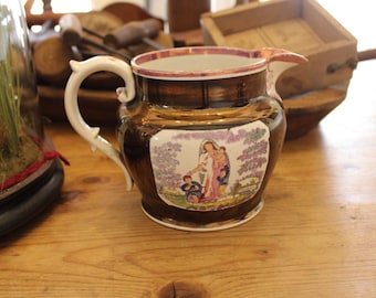 Sunderland Charity Jug 1830's English Copper Lustreware