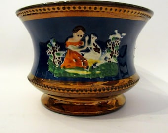 Antique Copper Lustreware Table Waste Bowl
